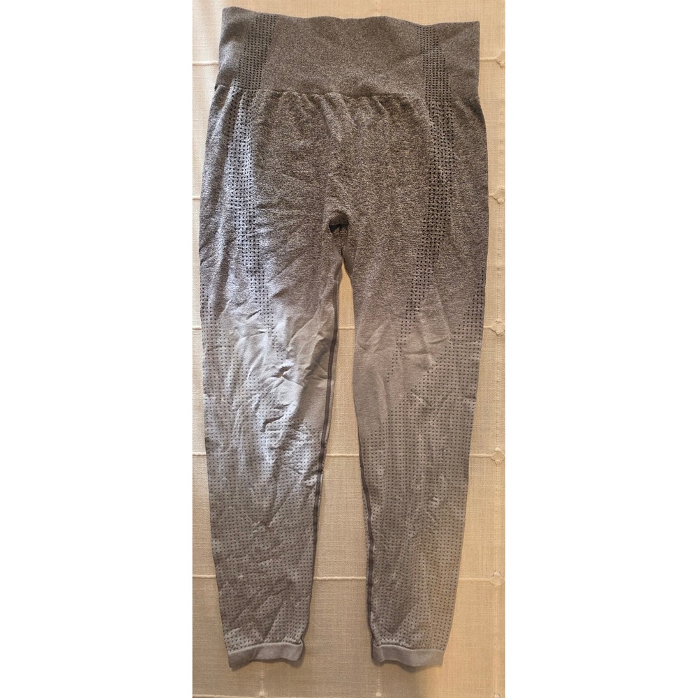 Grey Ombre Seamless High Waisted Performance Leggings Pointelle Detail